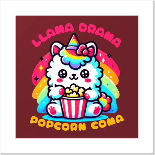 Popcorn llama Posters and Art